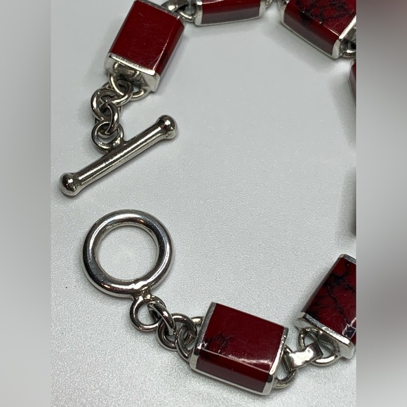 Silpada RARE Sterling Silver Red Jasper Pendant & Matching Jasper Bracelet SET - Picture 6 of 16